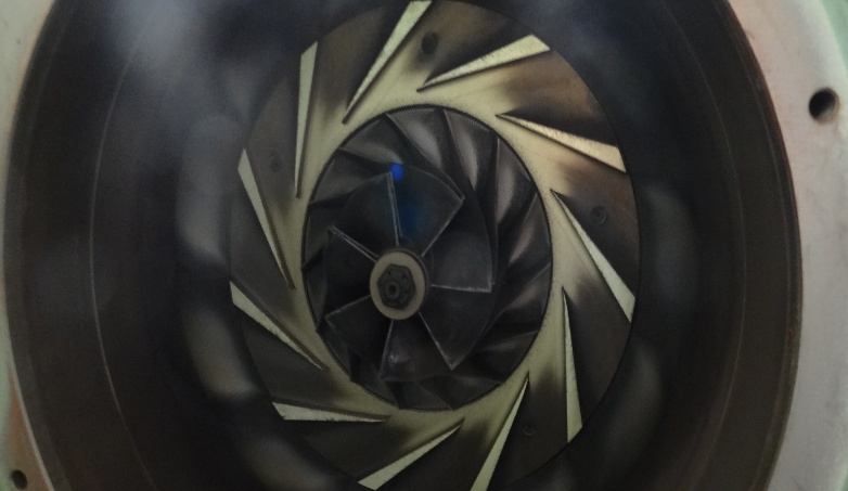 IHI TRE60 impeller and diffuser after opening the gearbox