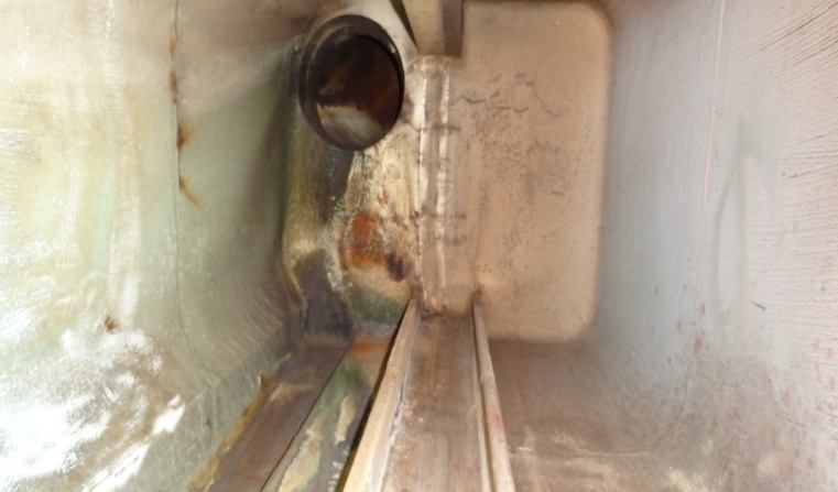 IHI TRE60 cooling chamber after cleaning — rust removed