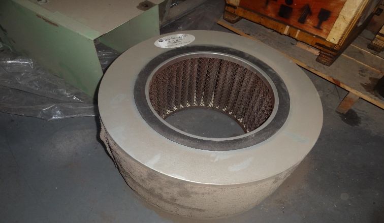 IHI TX-A clogged air filter element removed