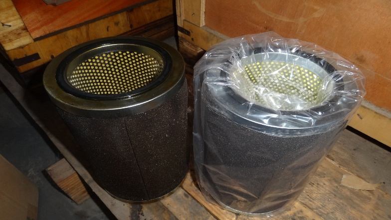 IHI TX-A oil mist separator — old and new side by side