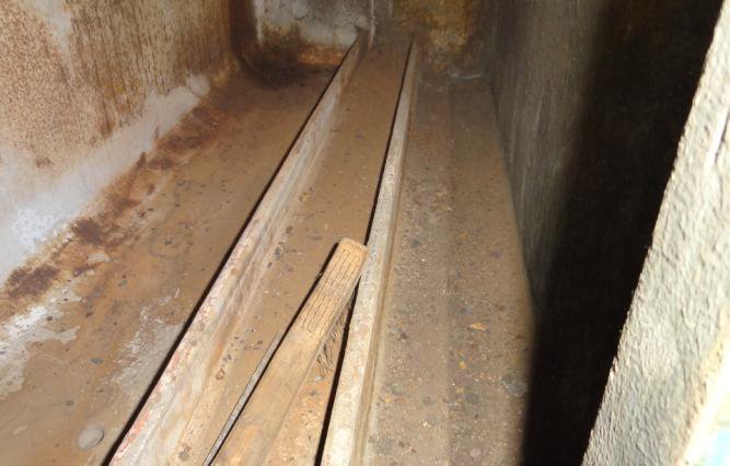 IHI TRA350KW 2nd stage intercooler core as found with heavy rust on the cold side