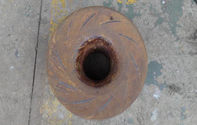 IHI TRA350KW 3rd stage diffuser as found, heavily rusted