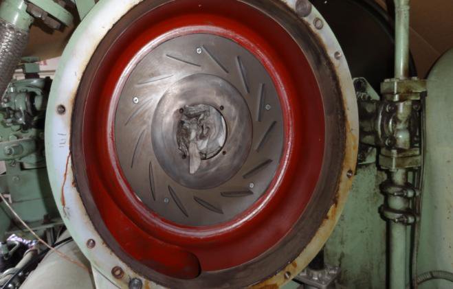 IHI TRA350KW 1st stage scroll casing after protective coating