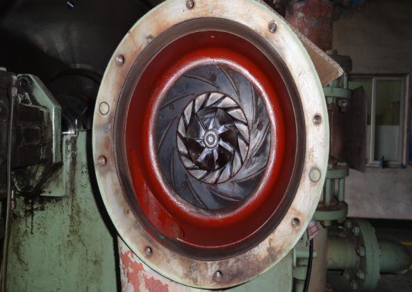 IHI TRA350KW 3rd stage scroll casing after protective coating
