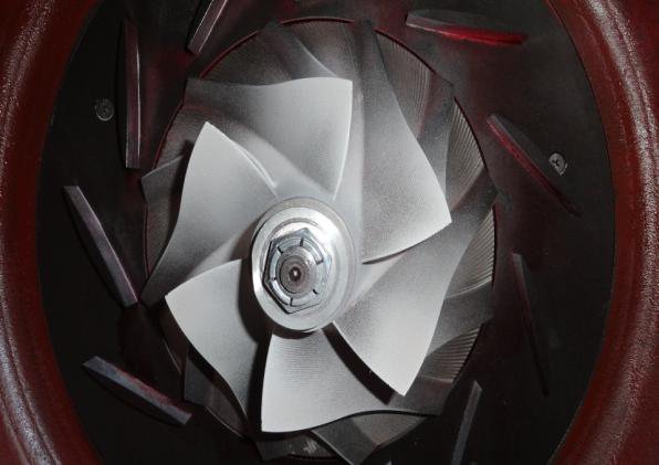 IHI TRA350KW 2nd stage impeller after PT showing no crack indications