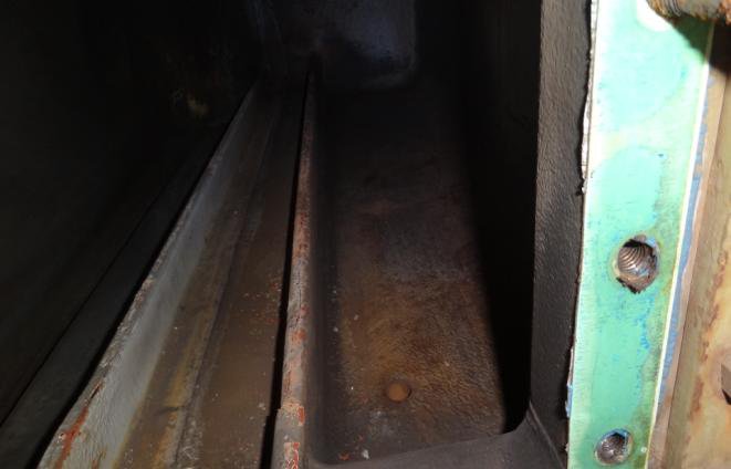 IHI TRA350KW 1st stage intercooler core as found, relatively clean, light deposits only