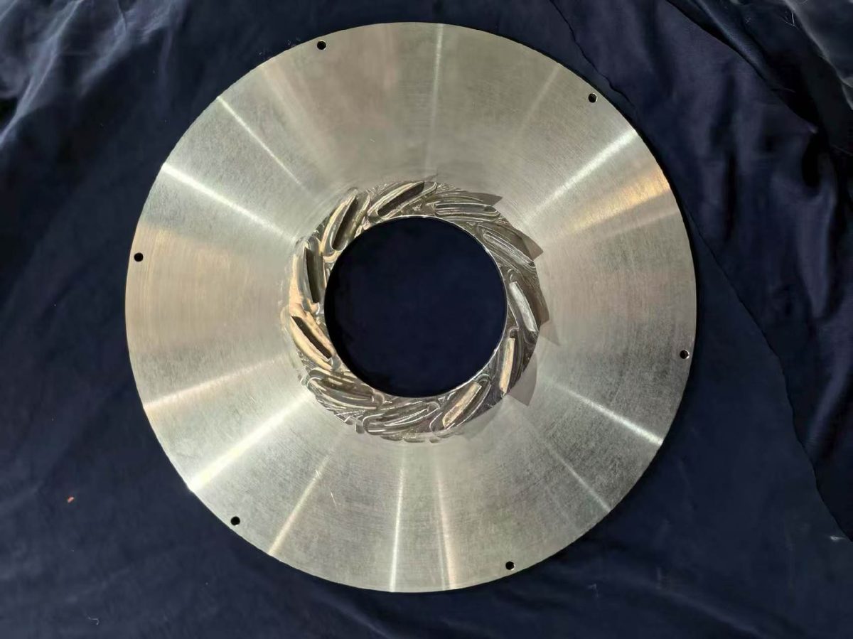 Cameron TA6000 overhaul — new diffuser plate with machined face and vane ring ready for fitting