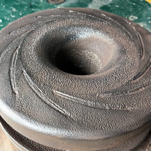 IHI TX-A 1st-stage inlet scroll — cavitation on the inner flow passage before replacement