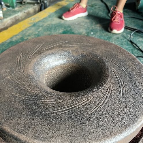 IHI TX-A 1st-stage inlet scroll — second view of cavitation before replacement