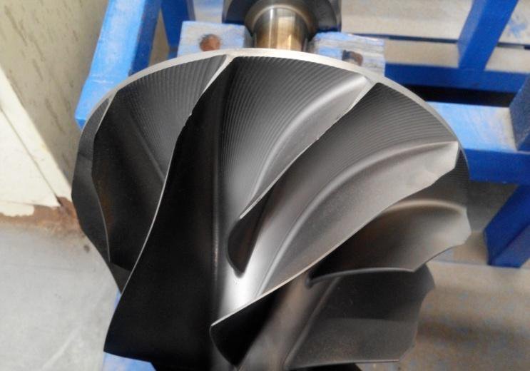 IHI TRE100E 1st-stage impeller with blades thinned from root to leading edge