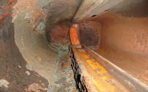 IHI TX-Z compressor 1st-stage cooler chamber heavily rusted before overhaul