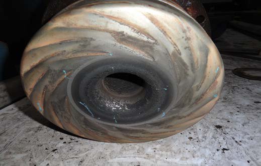 IHI TX-Z compressor 2nd-stage guide vane ring before cleaning