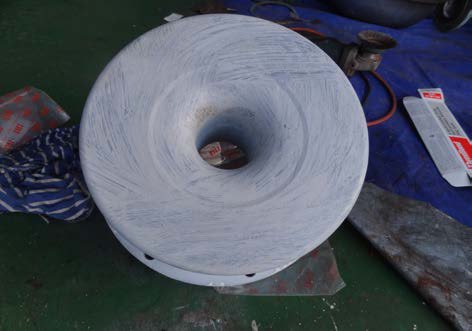 IHI TX-Z compressor 2nd-stage guide vane ring after re-coating