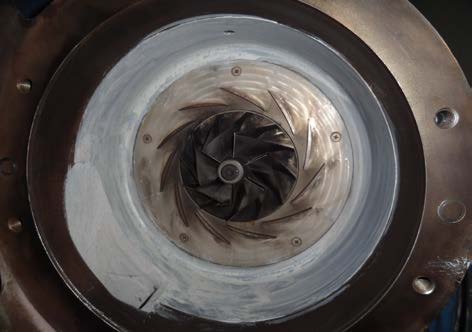 IHI TX-Z compressor 2nd-stage scroll casing after re-coating