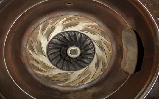 IHI TX-Z compressor 1st-stage scroll casing after grinding