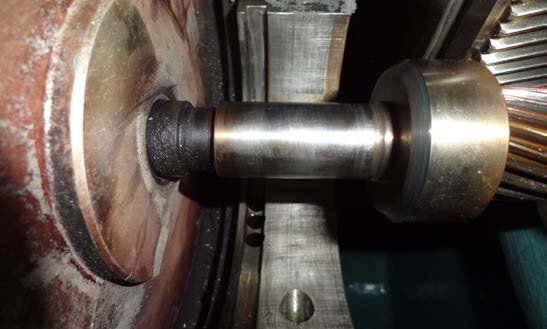 IHI TX-Z compressor 2nd-stage bearing journal after carbon cleaning